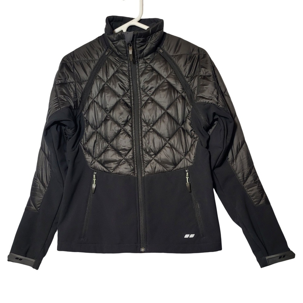 Koppen Women Black Hybrid Quilted Convertible Jacket/Vest Small Gorpcore Sporty